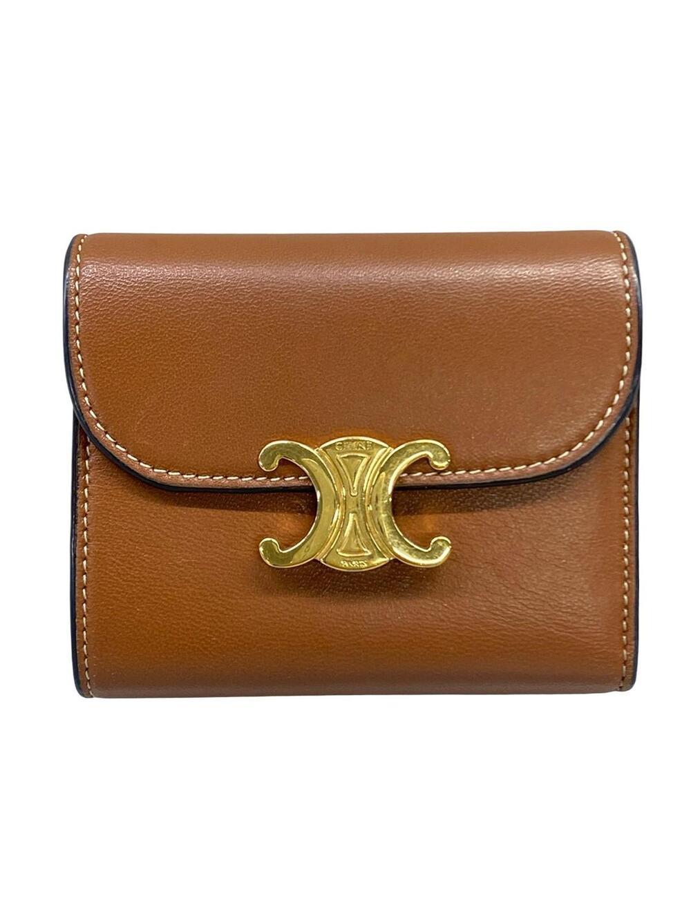 Celine Small Flap Wallet Brown Gold #368645C83B